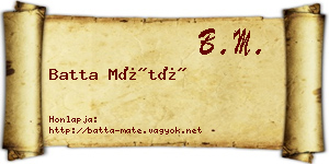 Batta Máté névjegykártya